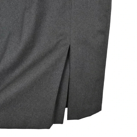 Vintage  Allure 100% Wool Grey Midi Skirt Pencil Front Slit Size Medium - Picture 2 of 10